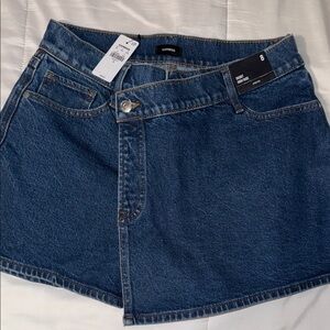 Express Dark Blue Denim Mini Skort